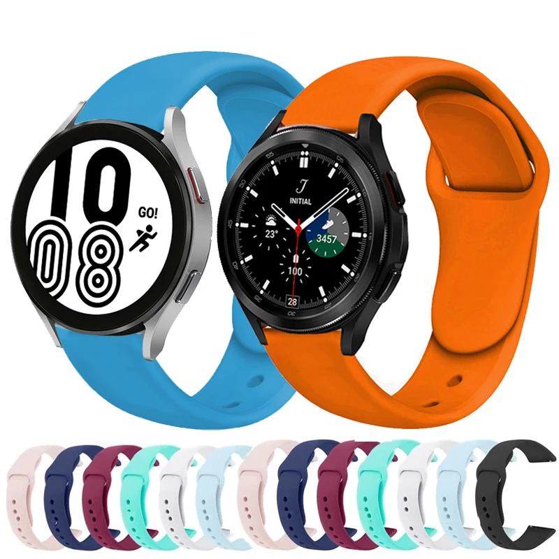 

Ремешок силиконовый для Samsung Galaxy Watch 4 40 мм 44 мм, браслет для мужчин и женщин, браслет для Samsung Watch 4 Classic 42 мм 46 мм, 20 мм