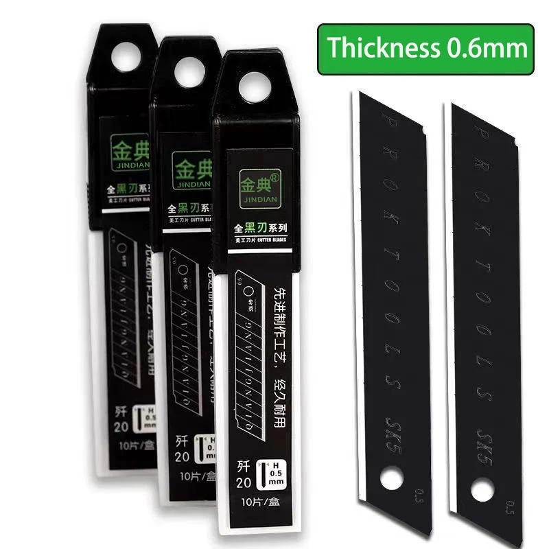 100PCS Stainless Steel Utility Knife Blade 100mm*18mm Black 