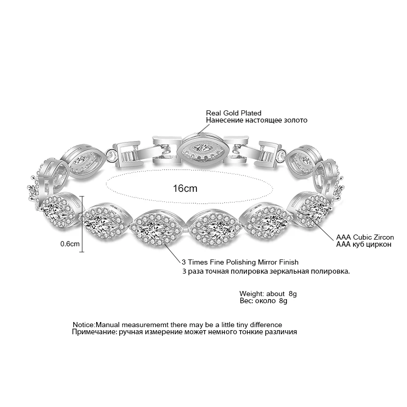 Женские браслеты-шармы с кубическим цирконием RAKOL свадебные ювелирные изделия