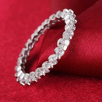 925 sterling silver simple aaa zircon round finger ring 678for women fashion wedding party gift charm jewelry
