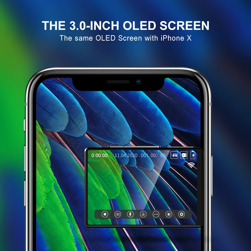 Автомобильный видеорегистратор Arpha W02 с сенсорным экраном 1080p OLED управление