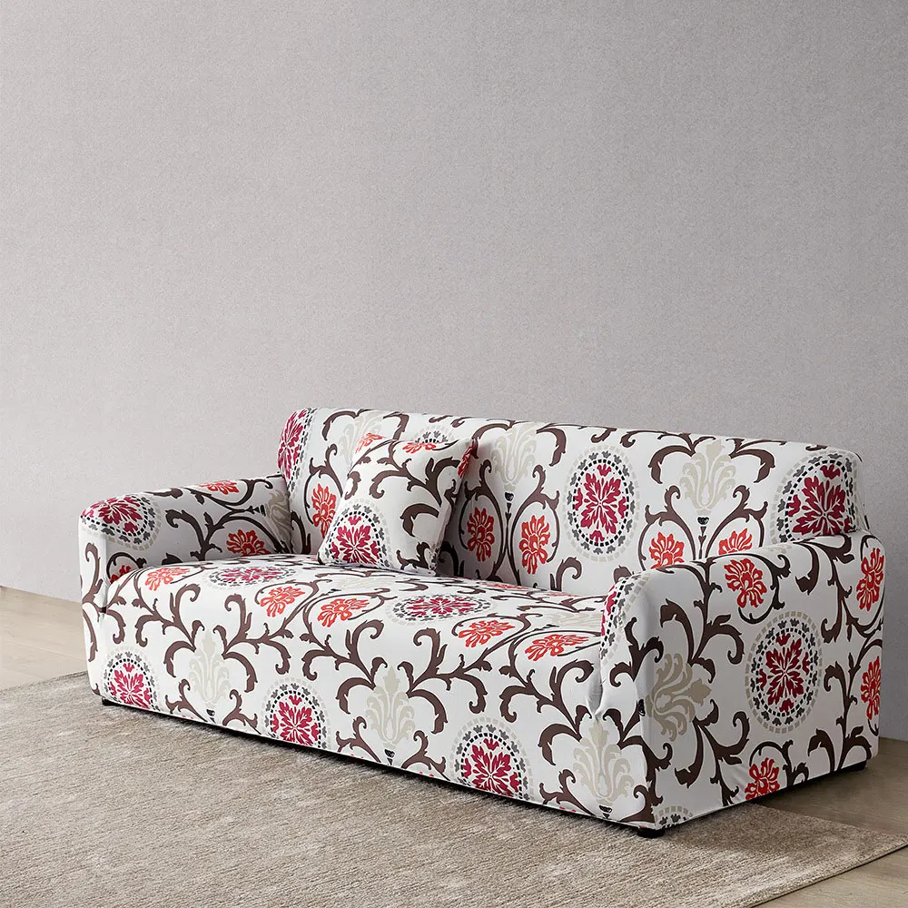 

Flower Print Stretchy Sofa Cover Elastic Furniture Protector Slipcovers Couch Cover 1/2/3/4-seater Sofa Covers for Living Room