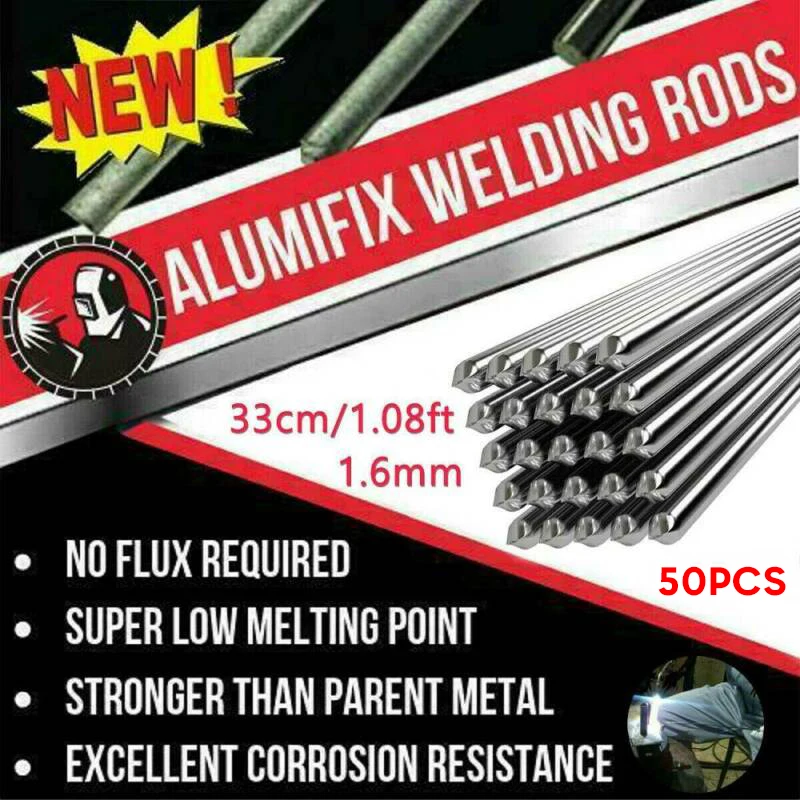 

50pcs Aluminium Solution Welding Flux-Cored Rods Weld Wire Easy Melt Welding Rods For Aluminum Welding No Need Powder