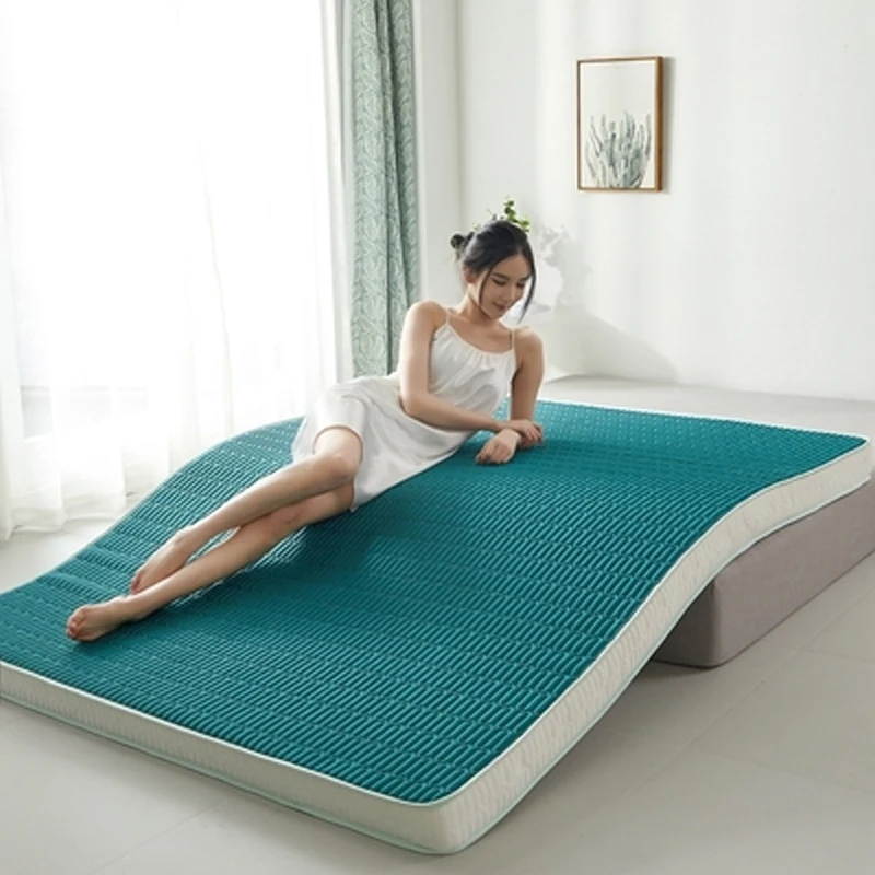 

85D Thai latex filling Mattress Floor mat Foldable Slow rebound Tatami Cotton Cover Bedspreads thickness Twin King Queen Size