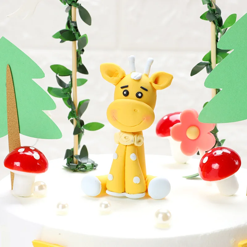 Новинка топпер для торта в виде жирафа флаг милые животные топперы капкейков