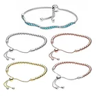 925 стерлингового серебра браслет из розового золота в синюю волнистую змея цепи бисерной цепью раздвижные для женщин, ювелирное изделие, подарок