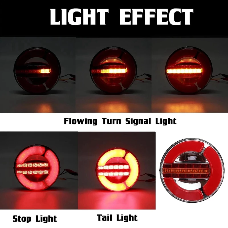 2X Dynamic LED Trailer Truck Tail Light Strobe Brake Lights DRL Turn Signal Lamp for Car Boat Bus Van Caravan Taillight | Автомобили и