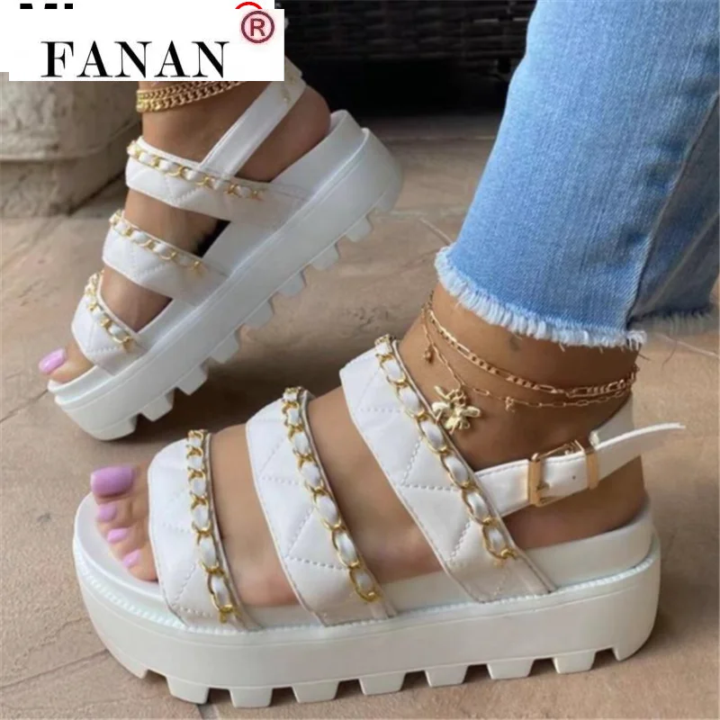 

Summer Women's Sandals 2021 Platform Fashion Women Vintage Buckle Sandals Outdoor Beach Open Toe Sandals Comfortable Women Shoes