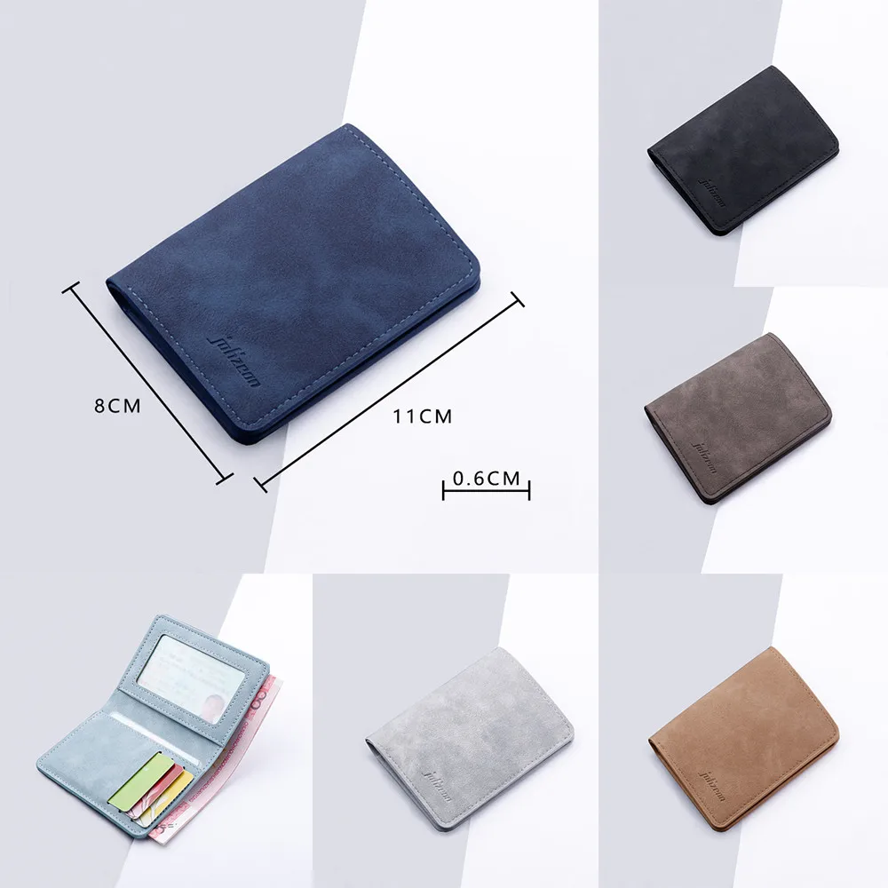 

New Men's Leather Bifold Wallet Slim Hipster Cowhide Credit Card/ID Holders and Inserts Coin Purses Luxury Business Mens Wallet