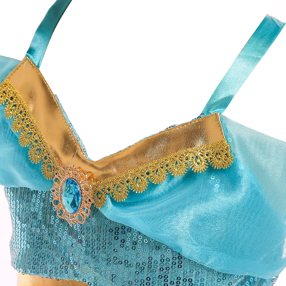Flower Girls Cosplay Kids Princess Jasmine Costumes For Children Party Belly Dance Dress Indian Costume 2ps Halloween Christmas | Свадьбы и
