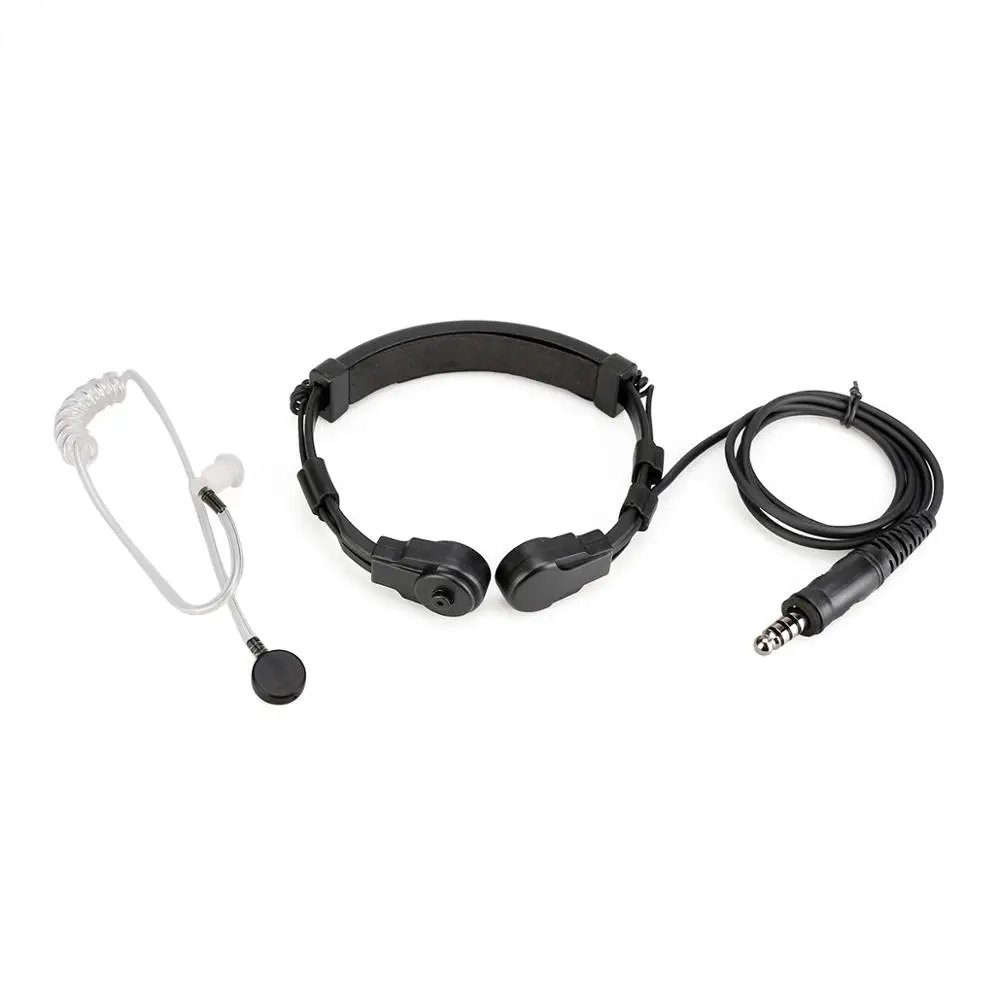 3-2 RETEVIS ETK006 Adjustable Tactical Throat Mic With PTT throat microphone Headphones Walkie Talkie For Airsoft Games