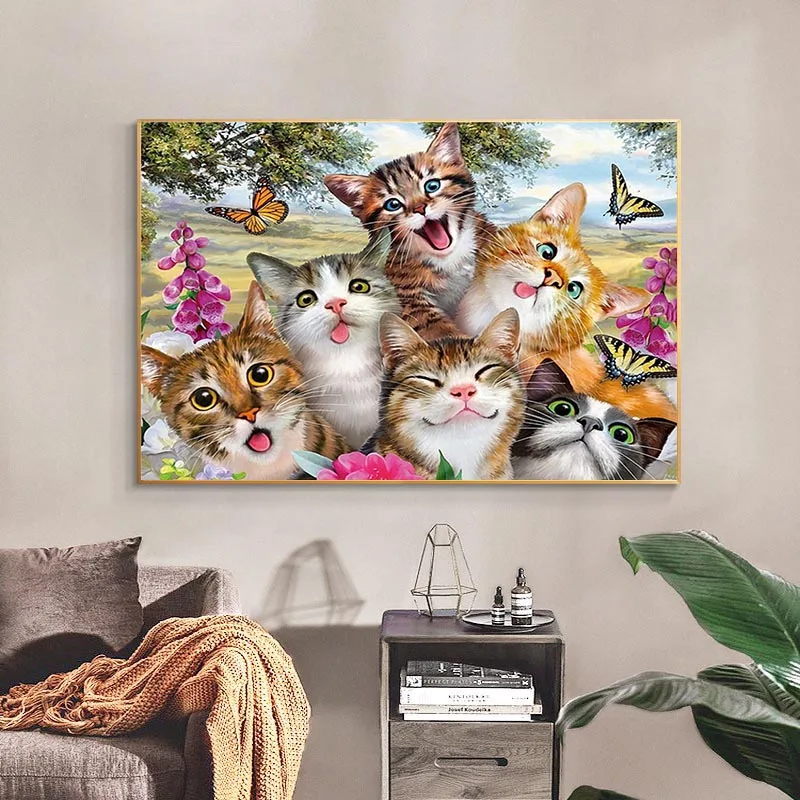 

5D Diy Diamond Painting Home Room Animal Cross Stitch Full Drill Embroidery Cute Handmade Wall Decor Gift
