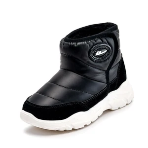 Детские ботинки для девочек SKOEX, зимние резиновые сапоги, уличная теплая плюшевая обувь, ботильоны, размер 26-37