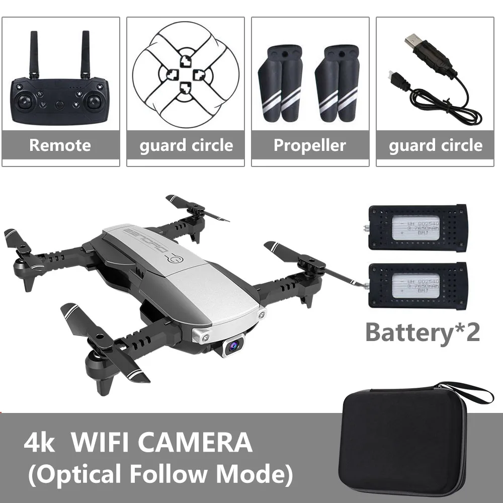 Black 4K 2B H3/NVO Дрон 4K с камерой 1080P Квадрокоптер в режиме реального времени wifi Трансмиссия RC вертолет следуем за мной один ключ Возврат детские игрушки дроны - Цвет: Black 4K 2B