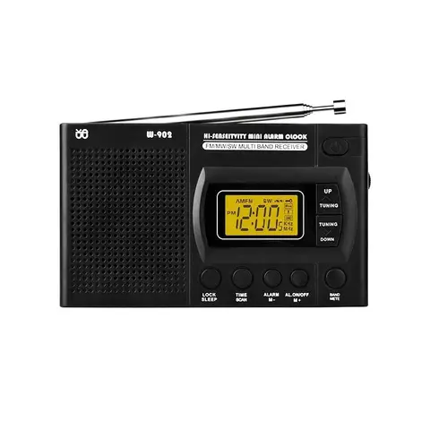 Портативный Полнодиапазонный радио FM AM SW светодиодный экран цифровой дисплей часы USB плеер динамик радио антенна Масштабируемая цифровая радио