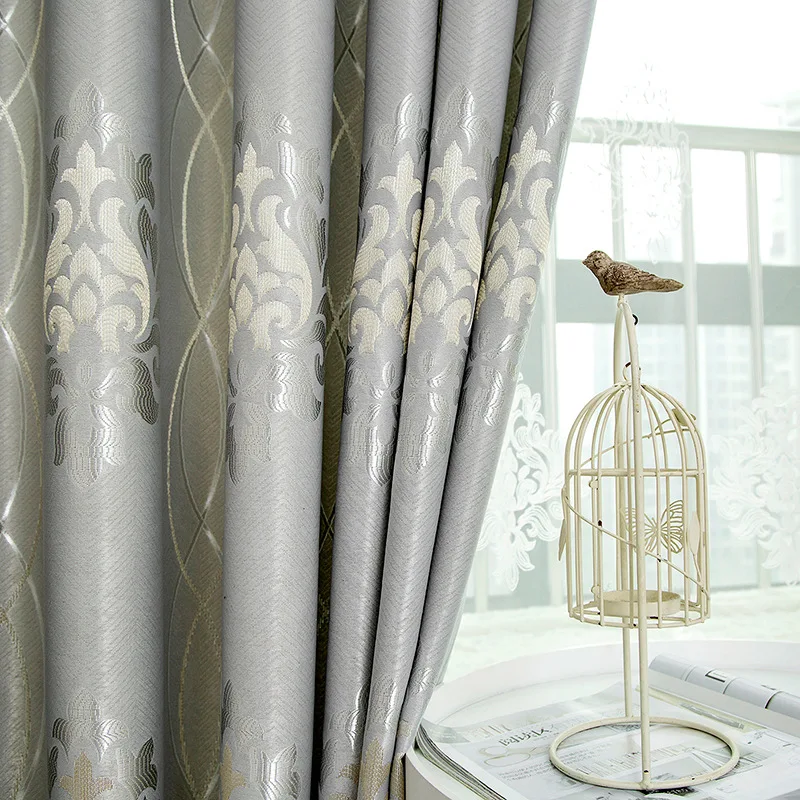 

New Products Modern Atmosphere Shading Jacquard Restaurant Curtains with Yarn Wholesale Curtains for Living Dining Room Bedroom
