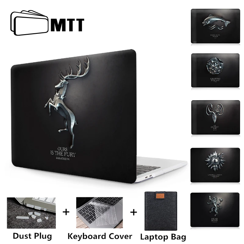 Чехол MTT для Macbook Air Pro retina 11, 12, 13, 15 дюймов с сенсорной панелью, черная сумка для ноутбука, чехол для mac book 13,3, A1989, A932, чехол