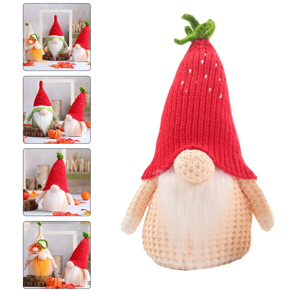 

1Pc Adorable Fruit Decor Doll Creative Faceless Doll Ornament Rudolph Doll