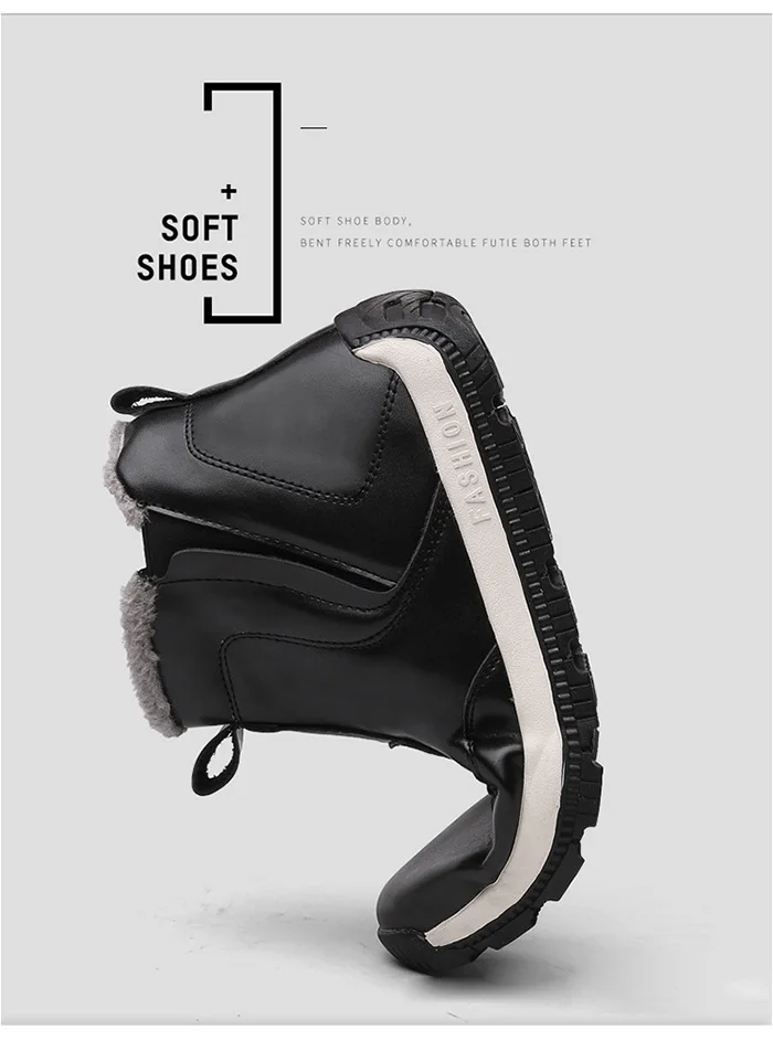

Fashion Casual Cotton Shoes Men Warm Snow Boots Men's Winter Plus Velvet Thickening Non-slip Waterproof High-top Ankle Boots