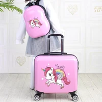 kids travel suitcase on wheels 18 children trolley luggage bag cartoon luggage set cute carry on cabin suitcase backpack girls