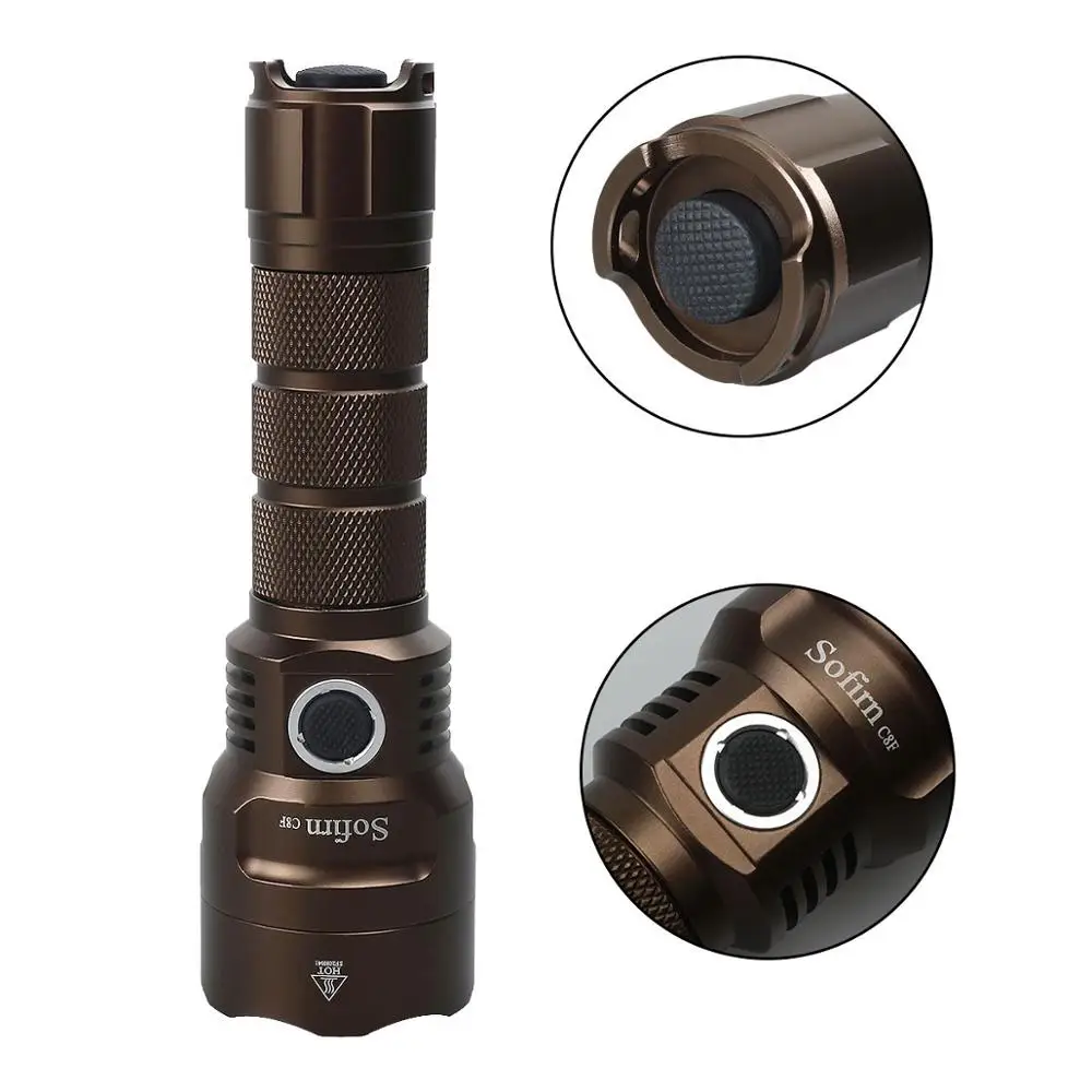 NEW Color Sofirn C8F LED Powerful Flashligh Cree XPL 3500ml Lantern 21700 Rechargeable Super Bright Torch Green Brown | Лампы и