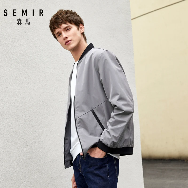 Semir новая куртка для мужчин в Корейском стиле пилота 2019 бейсбольная форма с