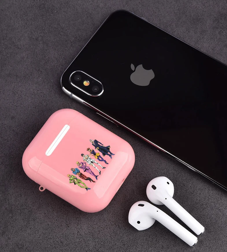 JoJo Bizarre Adventure Anime Bluetooth беспроводные наушники розовый чехол для Apple AirPods 1 2 3