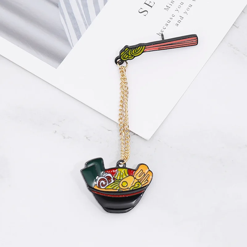 

Creative Noodles Chest Brooch Fashion Alloy Brooch Gift For Kids Friends All-match Chest Brooch Badge Cartoon Decorative Pins