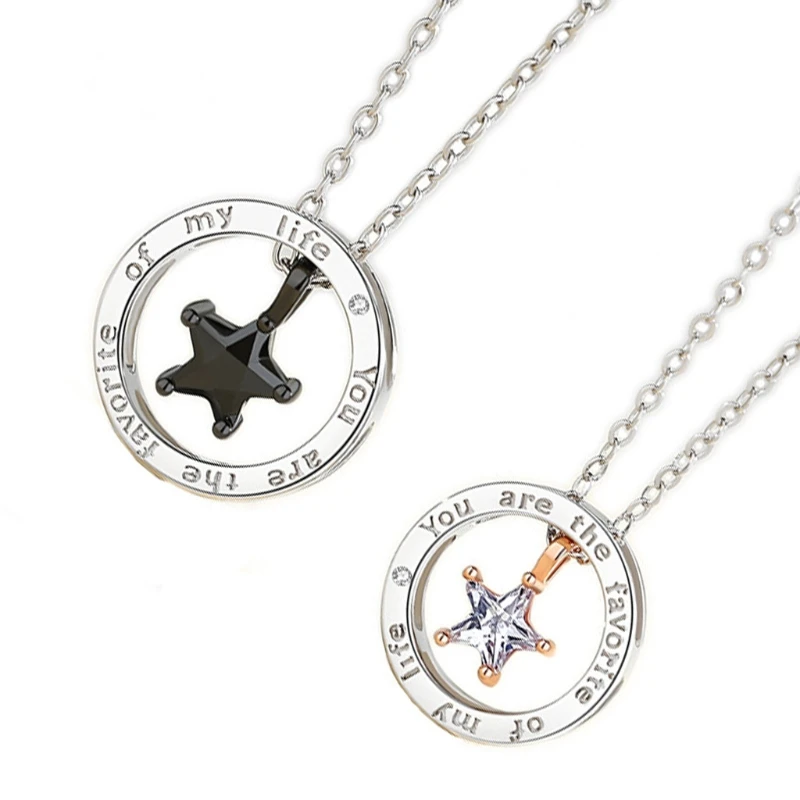 

Personalized Hollow out Star Necklace Couple Pendant Party Favors Jewelry Decoration Choker Best Wish Gift for Men Women