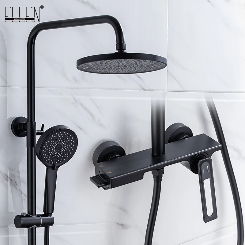 

Термостатический Смеситель EL9403, черный кран «Водопад» для ванной комнаты, с термостатом