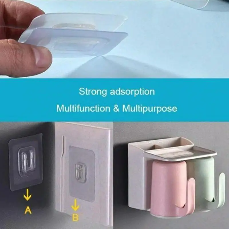 

10pcsDouble-sided Adhesive Wall Hooks Wall Hooks Hanger Strong Transparent Suction Cup Sucker Wall Storage Holder