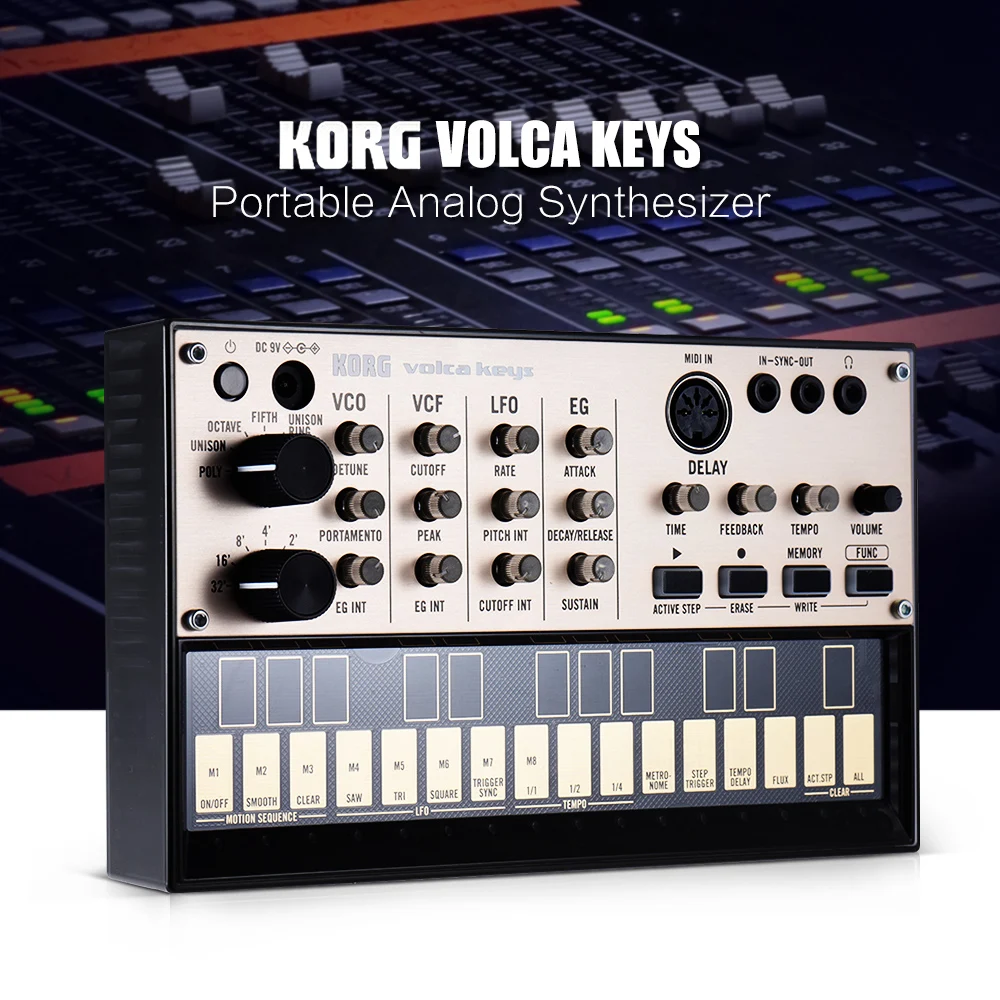 Аналоговый синтезатор KORG VOLCA KEYS со встроенной петлей с эффектом задержки
