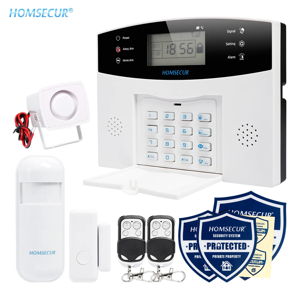Беспроводная и Проводная GSM сигнализация HOMSECUR RU с голосовой подсказкой охранная