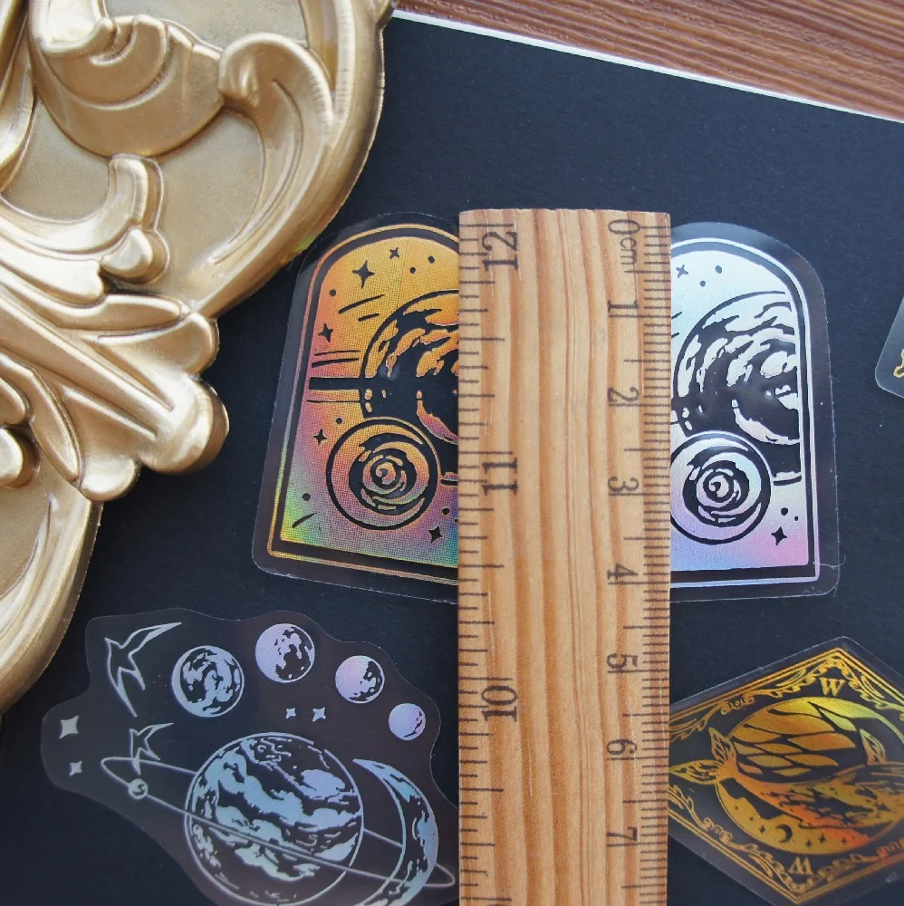 Стильная ПВХ лазерная наклейка Кит на Луне 28 шт. скрапбукинг сделай сам