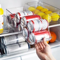 refrigerator organizer bins soda can dispenser beverage transparent holder for fridge freezer kitchen storage container cabinets