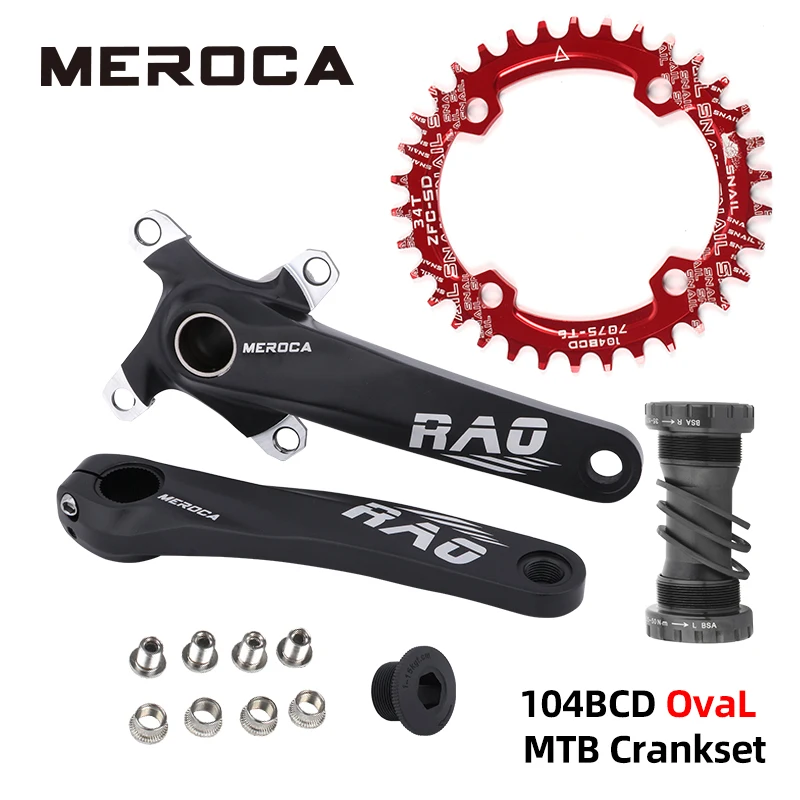 MEROCA mountain bike chainring 104BCD positive and negative tooth disc/elliptical disc sprocket 32/34/36/38T bicycle crank