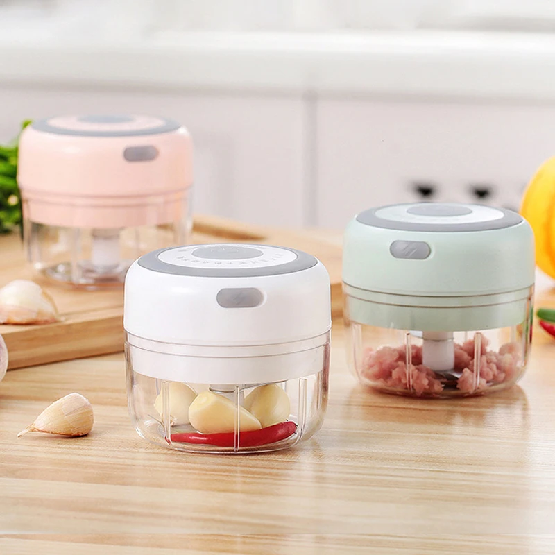 

Mini Electric Garlic Chopper USB Charging Ginger Masher Machine Sturdy Durable Chili Vegetable Crusher Kitchen Tool 100/250mL