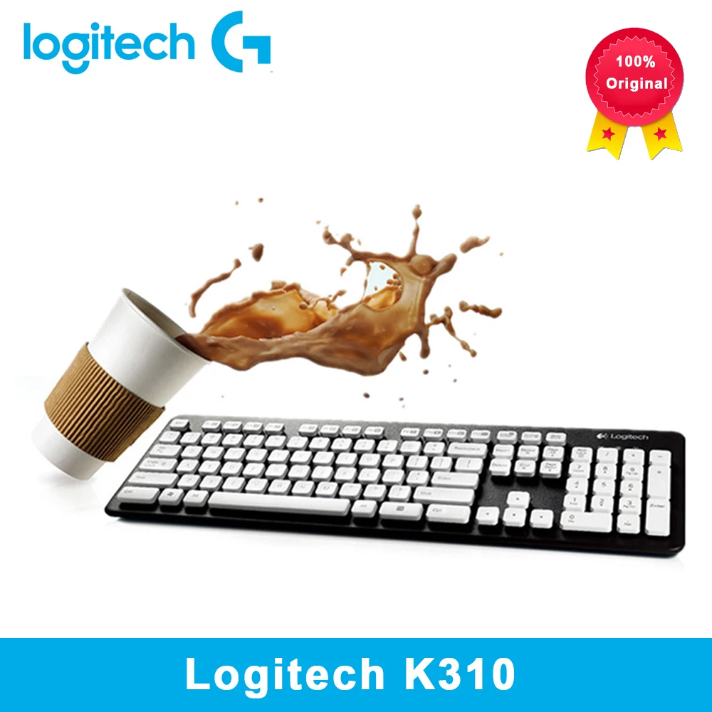 Мыльная Водонепроницаемая клавиатура Logitech K310 проводная USB для ПК ноутбука