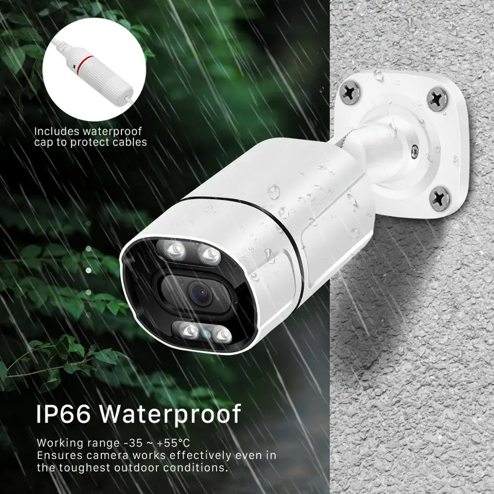 5mp ip camera outdoor 3mp poe camera waterproof two way audio ir leds white leds web camera ai human detection xmeye remote view free global shipping