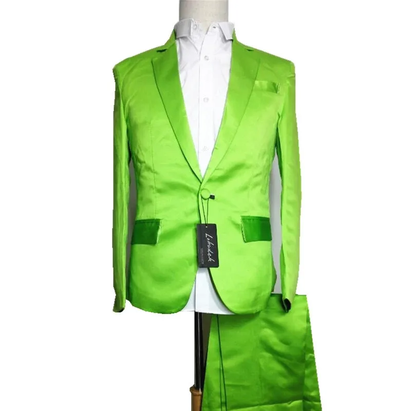 Красный зеленый синий костюм (пиджак + брюки) неоновый Блейзер комплект