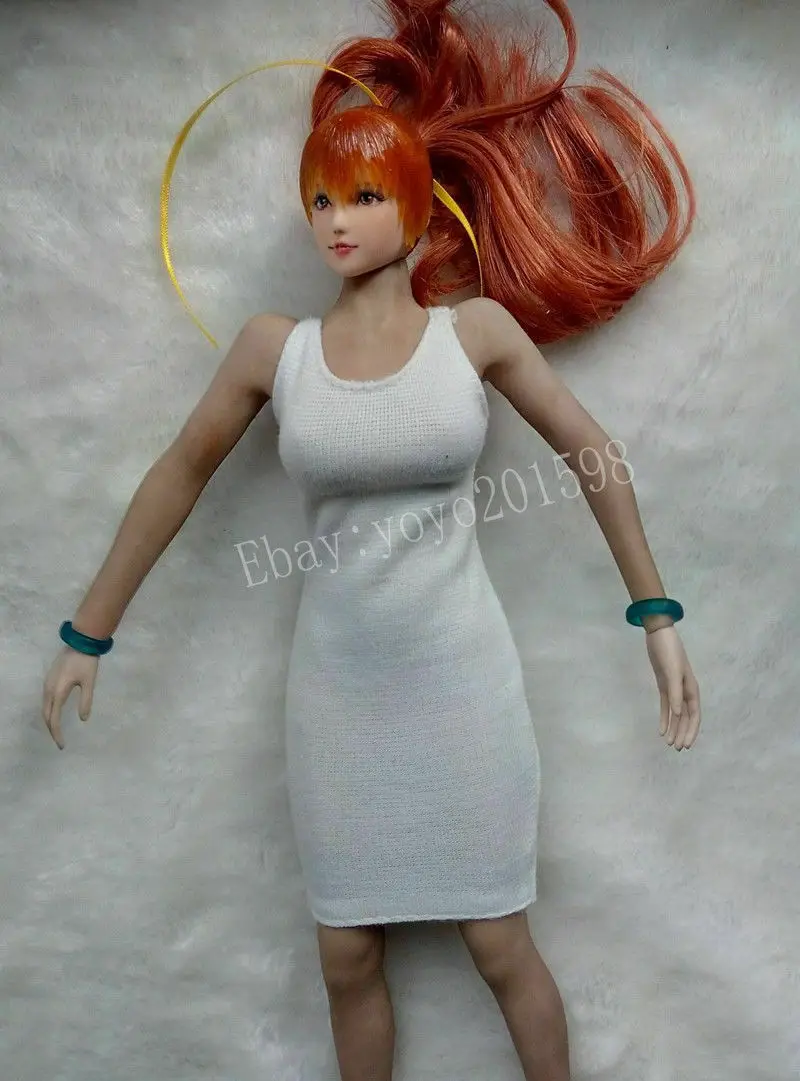 

1/6 Scale White Dress Model for 12" Female Body Action Figure Doll Toys