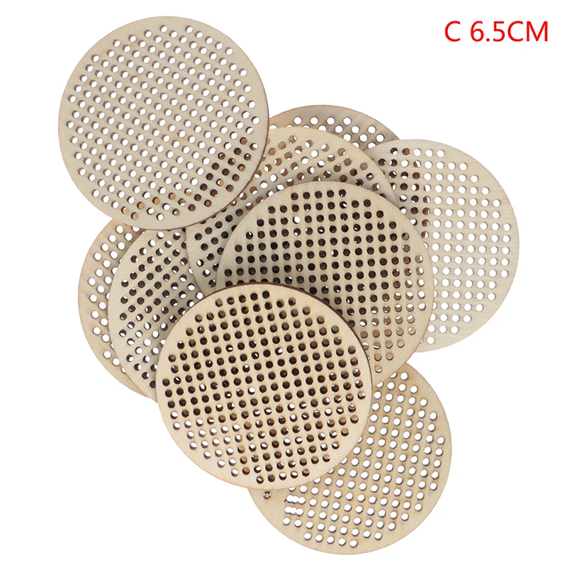 C 6.5CM 10 шт. Деревянный Скрапбукинг Ремесло сердце круг формы крестиком отверстие резьба для украшения ручной работы Diy Рукоделие Декор - Цвет: C 6.5CM