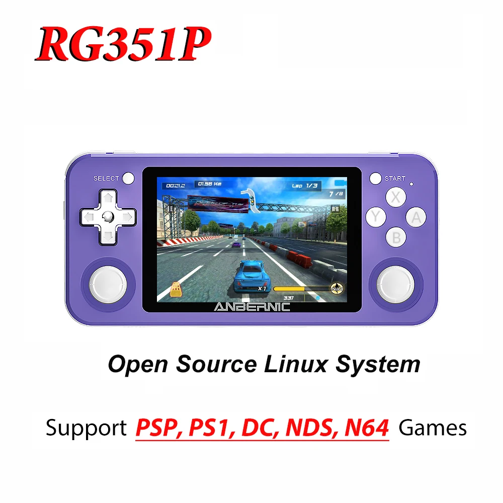 Новая консоль для игр RG351P Powkiddy в стиле ретро операционная система Linux ПК Shell PS1 N64