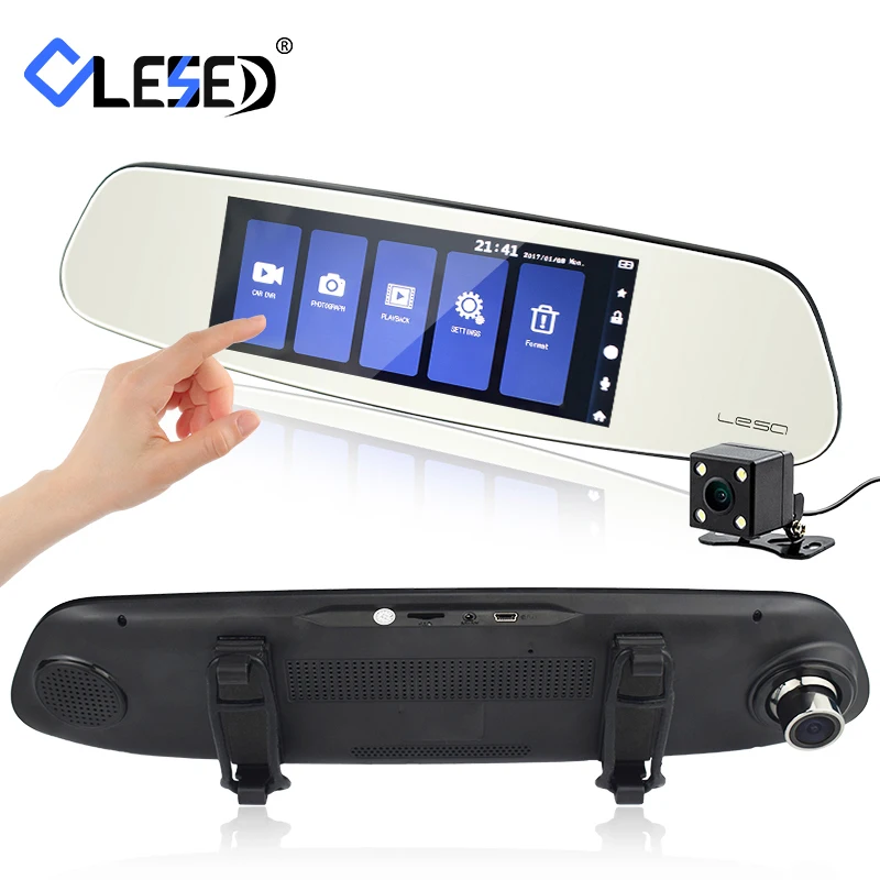 Автомобильные видеорегистраторы 7 &quotс сенсорным экраном зеркало заднего вида