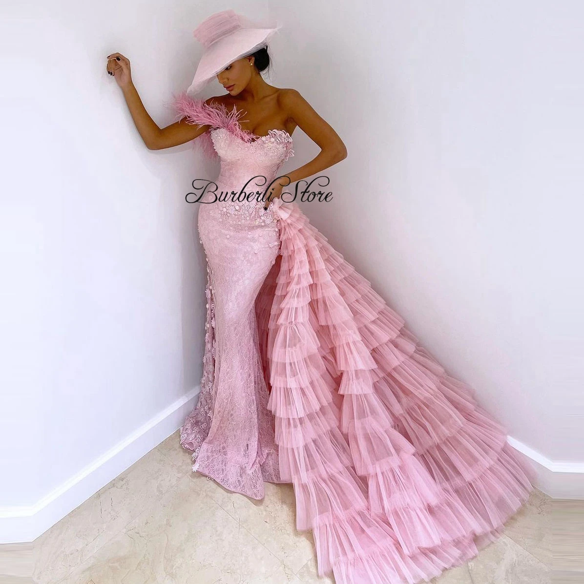 Женская Тюлевая юбка-макси с оборками розовая пышная длинная сетчатая Юбка со