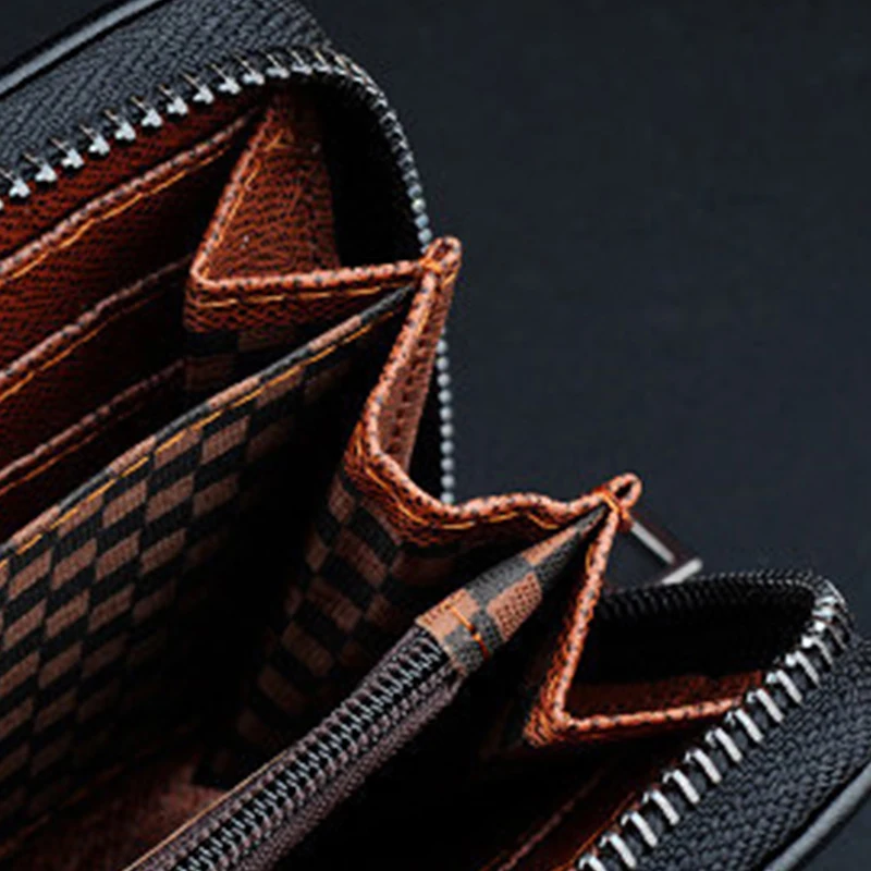 

2021 new style PU men's wallet long fashion zipper card bag clutch bag high quality large capacity soft wallet mobile phone bag