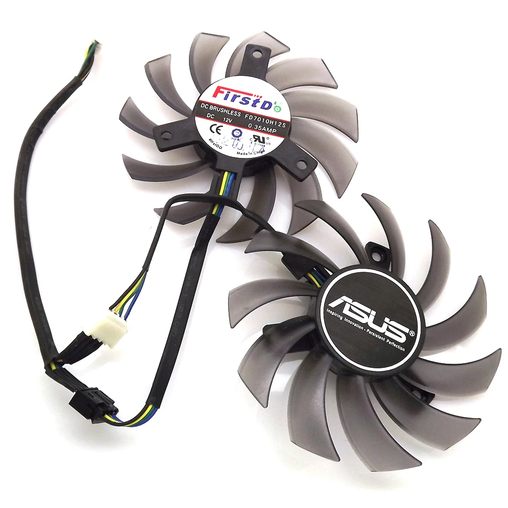 Вентилятор VGA для ASUS GTX690 GTX680 GTX670 GTX660TI HD7970 R9 270X GTX770 5Pin 2 шт./лот|75mm vga fan|card fangraphics card fan |