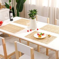 leaf pattern rectangular table mat pvc heat insulation placemat home dinner waterproof plate pad