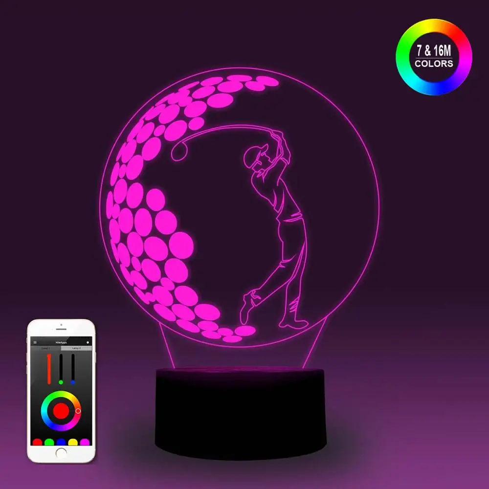 NiteApps 3D гольф плеер ночник настольная лампа Иллюзия украшение подарок на день