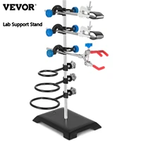 vevor laboratory support stand rack with 3 adjustable clips and 3 hoods school supplies stainless for chemical biology teaching